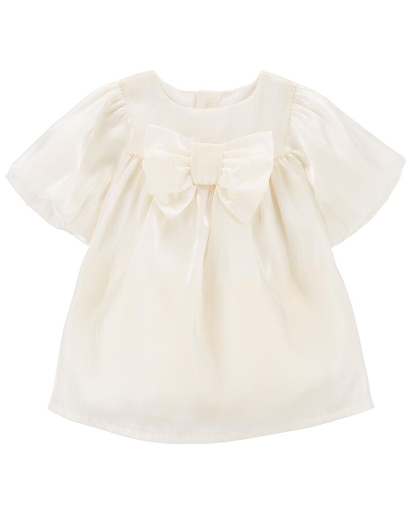 Carter's Baby Girl Gold Cream Holiday Bow Dress