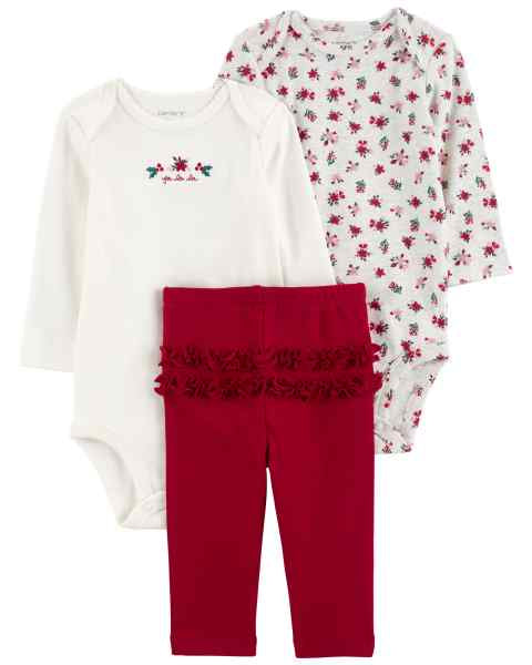 Carter's 3pc Baby Girl Fa La La Bodysuits and Pants Set