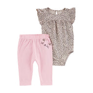 Carter's 2pc Baby Girl Leopard Print Bodysuit and Pink Pants Set