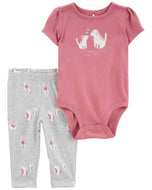 Carter's 2pc Baby Girl Dog Bodysuit and Pants Set