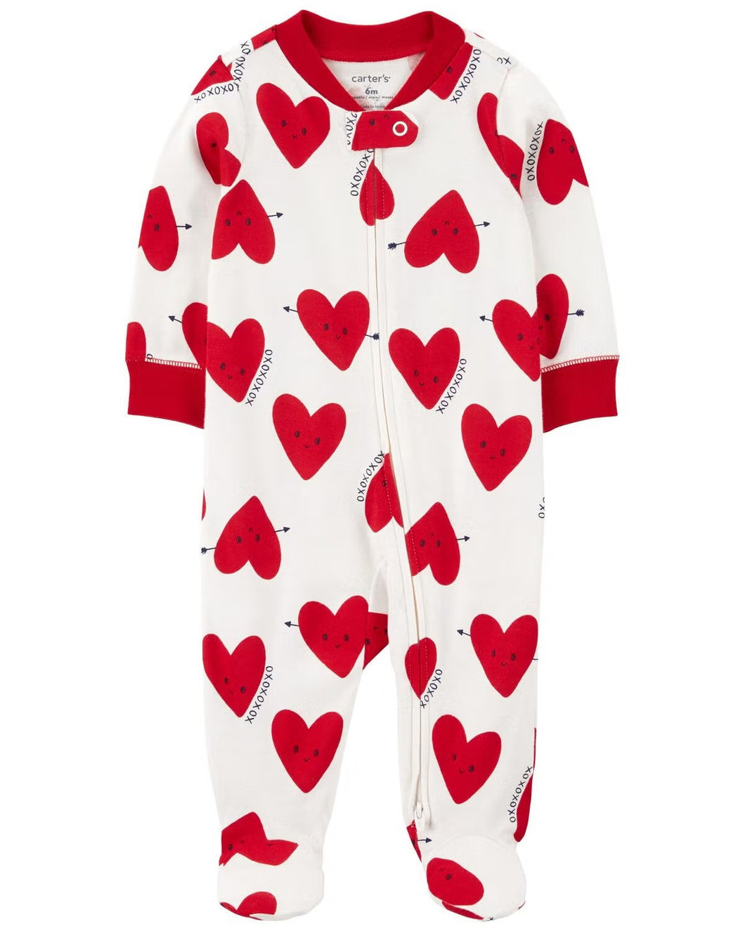 Carter's Baby Neutral Valentine's Day Heart 2-Way Zip Cotton Footie Coverall