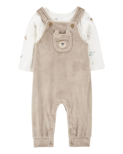 Carter's 2pc Baby Boy Bear Long-Sleeve Tee & Coverall Set