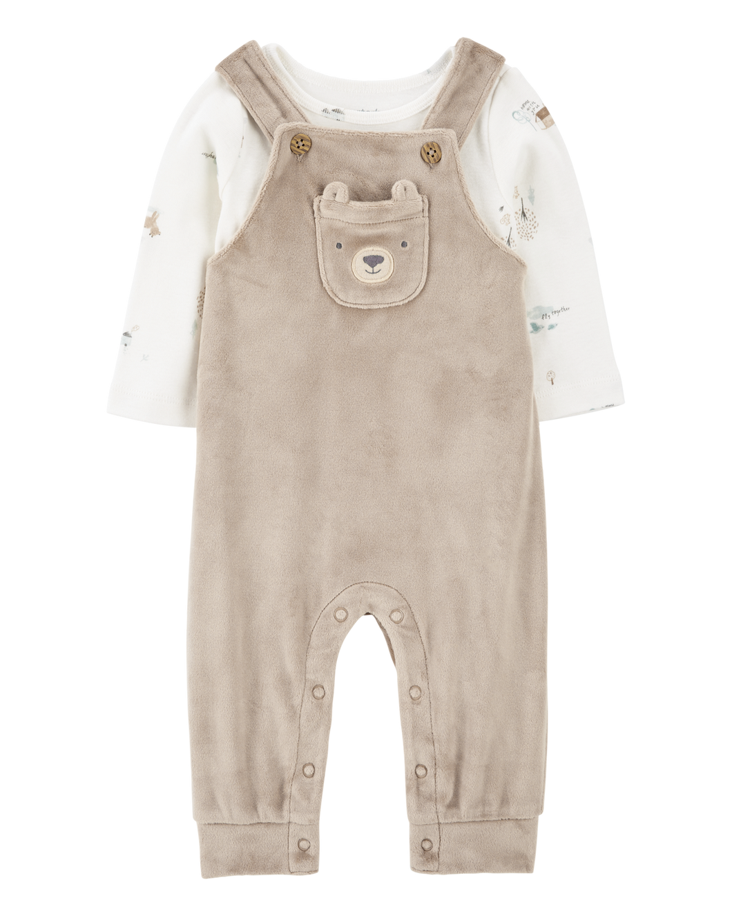 Carter's 2pc Baby Boy Bear Long-Sleeve Tee & Coverall Set