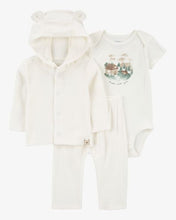 Cargar imagen en el visor de la galería, Carter&#39;s 3pc Baby Neutral Fuzzy Little Cardigan Set
