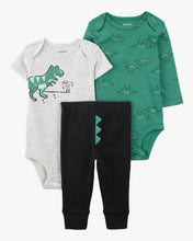 Cargar imagen en el visor de la galería, Carter&#39;s 3pc Baby Boy Green Dino Set
