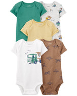 Carter's 5pc Baby Boy Construction Vehicles Bodysuit Set