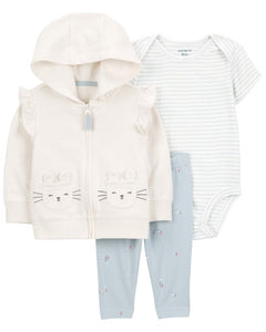 Carter's 3pc Baby Girl Bunny Jacket Set