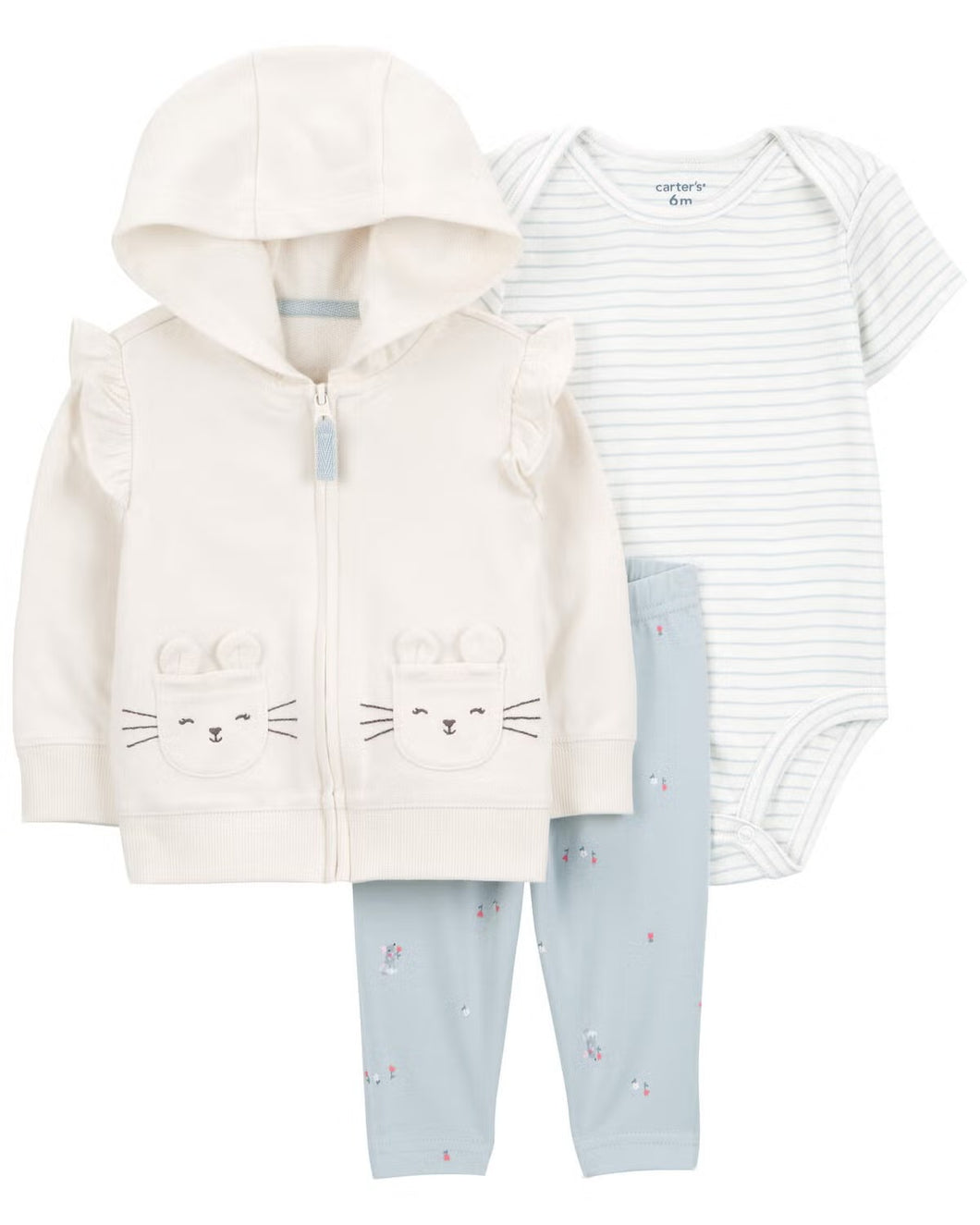 Carter's 3pc Baby Girl Bunny Jacket Set