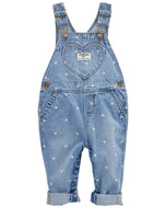 OshKosh Baby Girl Denim Hearts Overalls