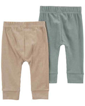 Load image into Gallery viewer, Carter&#39;s 2pc Baby Boy Brown/Sage Soft Pants Set
