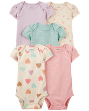 Load image into Gallery viewer, Carter&#39;s 5pc Baby Girl Multi Color Bodysuit Set
