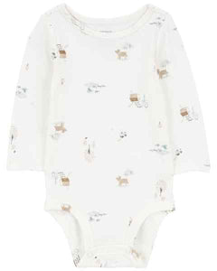 Carter's 2pc Baby Girl Woodland Creatures Bodysuit & Velboa Jumper Set