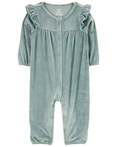 Carter's Baby Girl Flutter Snap-Up Fuzzy Coverall Jumpsuit