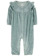 Carter's Baby Girl Flutter Snap-Up Fuzzy Coverall Jumpsuit