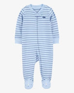 Carter's Baby Boy Blue Rhino Striped 2-Way Zip Cotton Footie Coverall