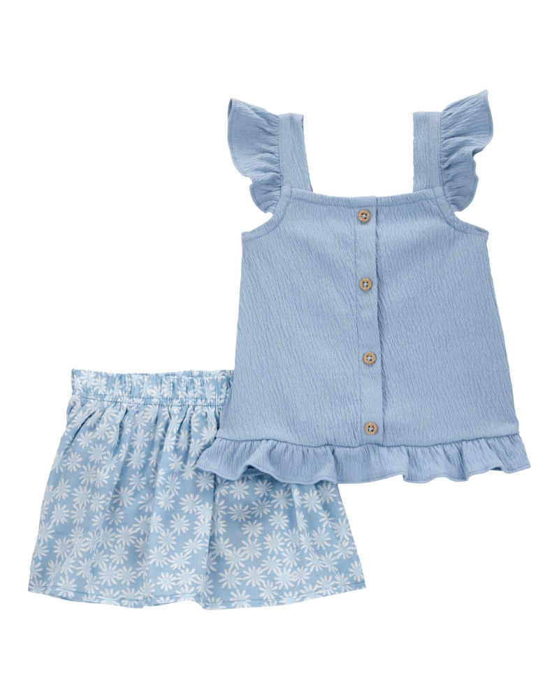 Carter's 2pc Baby Girl Blue Top & Skort Set