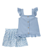 Carter's 2pc Baby Girl Blue Top & Skort Set