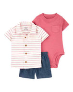 Carter's 3pc Baby Boy Polo, Bodysuit and Shorts Set