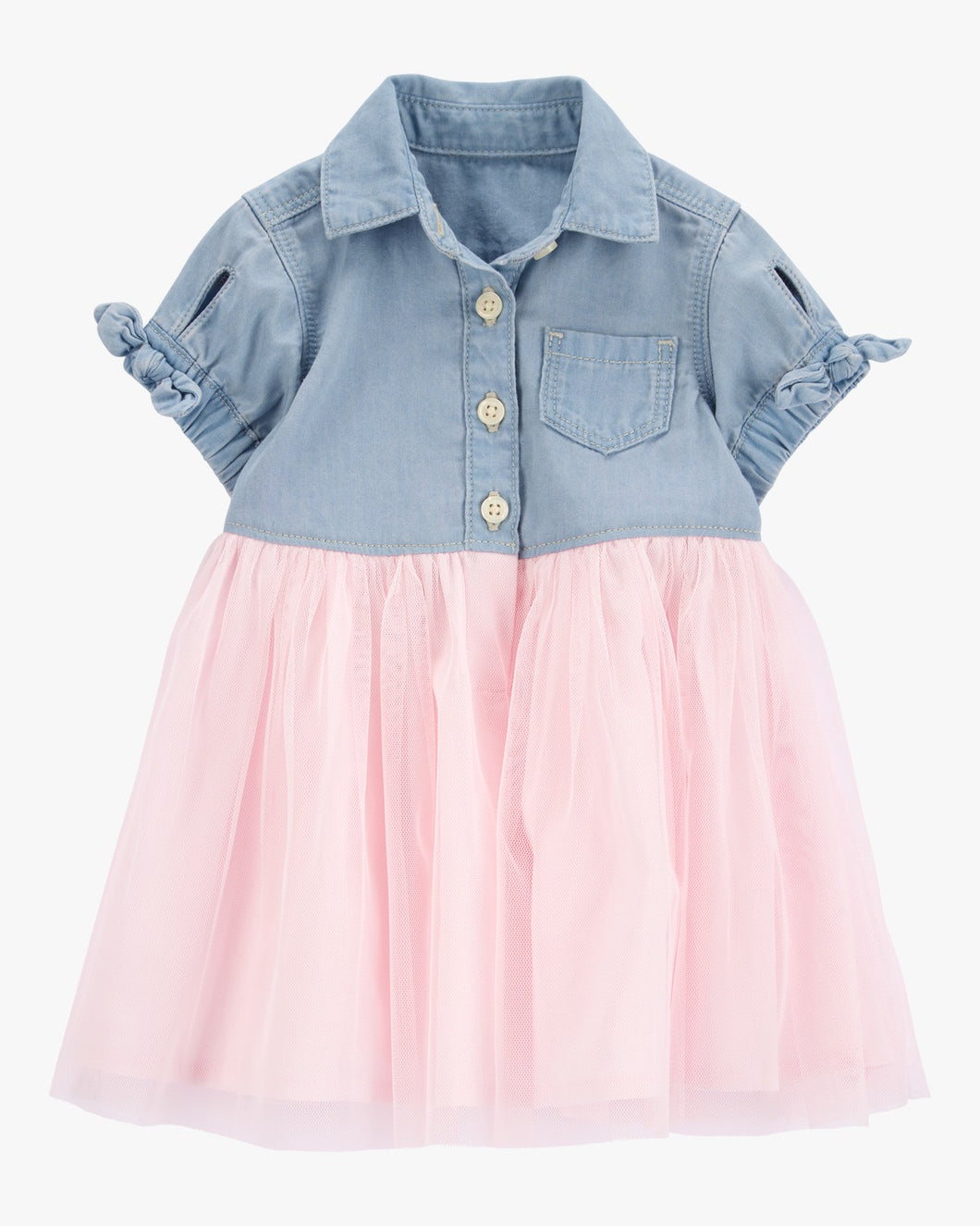 OshKosh Baby Girl Denim Pink Tulle Dress