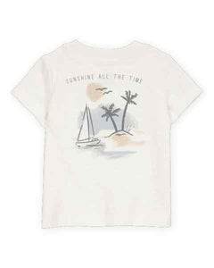 Carter's 3pc Baby Boy Chambray Shirt, White Tee and Khaki Shorts Set