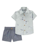Carter's 2pc Baby Boy Ocean Shirt & Cargo Shorts