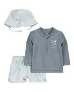 Carter's 3pc Baby Boy Bucket Hat, Rashguard and Swim Shorts Set