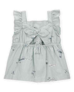 Carter's 2pc Baby Girl Flutter Top & White Shorts Set