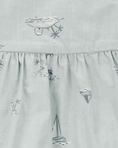 Carter's 2pc Baby Girl Flutter Top & White Shorts Set