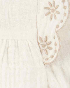 Carter's 2pc Baby Girl Ivory Flutter Top & Chambray Shorts Set