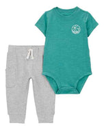 Carter's 2pc Baby Boy Teal Bodysuit & Cargo Pants Set