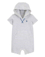 Carter's 1pc Baby Boy Striped Nautical Hooded Romper