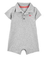 Carter's 1pc Baby Boy Grey Polo Romper