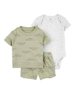 Carter's 3pc Baby Boy Sage Crocodile Short Set