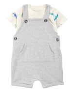 Carter's 2pc Baby Boy Grey Shortall and Shark Print Tee Set