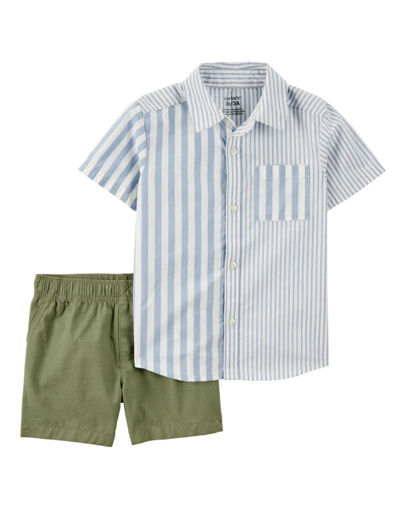 Carter's 2pc Baby Boy Striped Shirt and Shorts Set