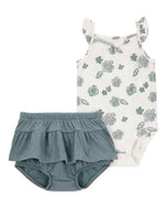 Carter's 2pc Baby Girl Floral Bodysuit & Diaper Cover Set