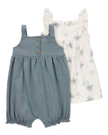 Carter's 2pc Baby Girl Romper & Palm Tree Dress Set
