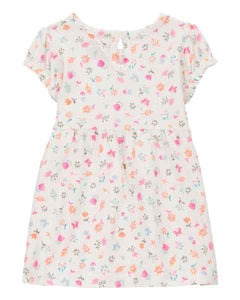 Carter's 2pc Baby Girl Pink Dots Romper & Floral Dress Set