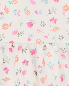 Carter's 2pc Baby Girl Pink Dots Romper & Floral Dress Set