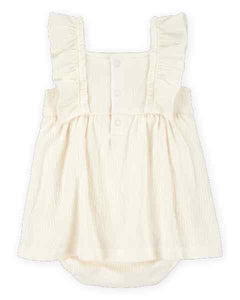 Carter's Baby Girl White Flower Sunsuit