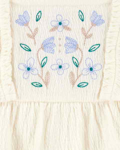 Carter's Baby Girl White Flower Sunsuit