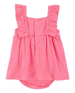 Carter's Baby Girl Pink Flower Sunsuit