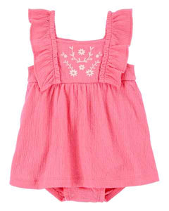 Carter's Baby Girl Pink Flower Sunsuit