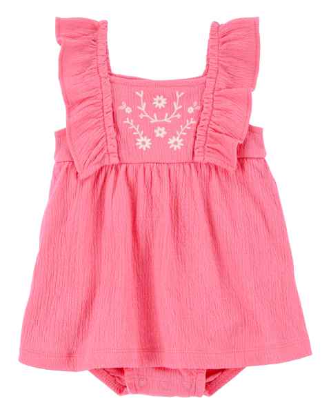 Carter's Baby Girl Pink Flower Sunsuit