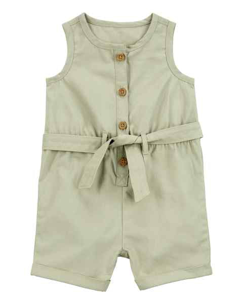 Carter's Baby Girl Sage Belted Romper
