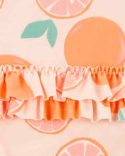 Load image into Gallery viewer, Carter&#39;s 1pc Baby Girl Orange Fruit Rashguard Swimsuit
