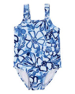 Carter's 1pc Baby Girl Blue Floral Swimsuit