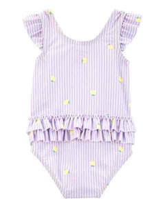 Carter's 1pc Baby Girl Purple Stripe Swimsuit