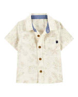 OshKosh Baby Boy Cream Floral Shirt