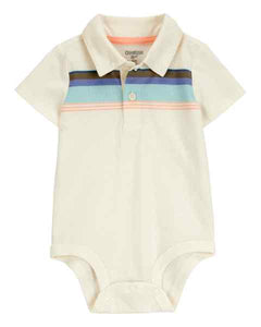 OshKosh Baby Boy Cream Polo Bodysuit